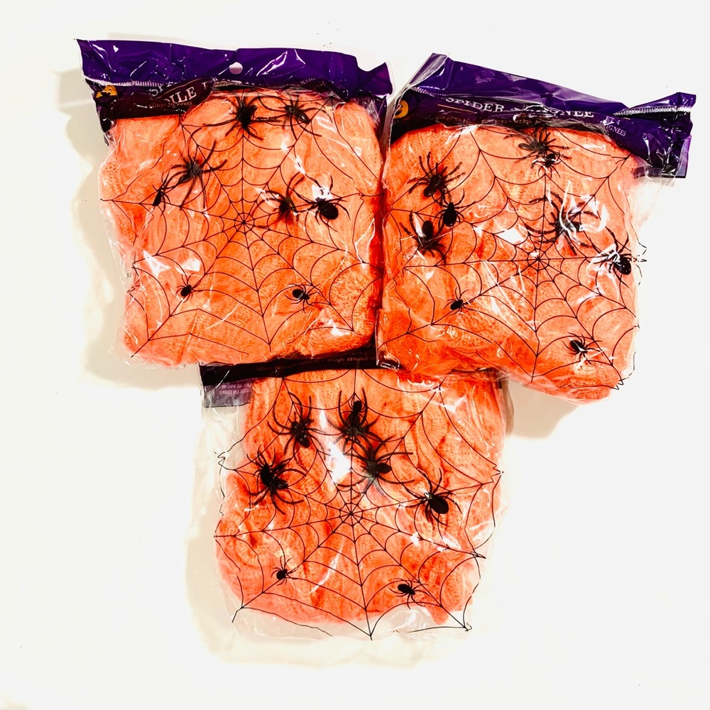 Halloween Spider-Web Decoration 3 Pack Bundle